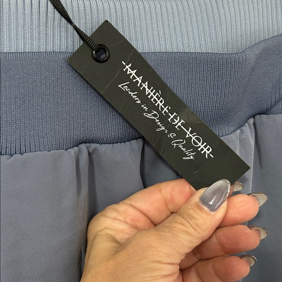 Maniere de Voir Double Waistband Viscose Track Pants Blue - Picture 7 of 12